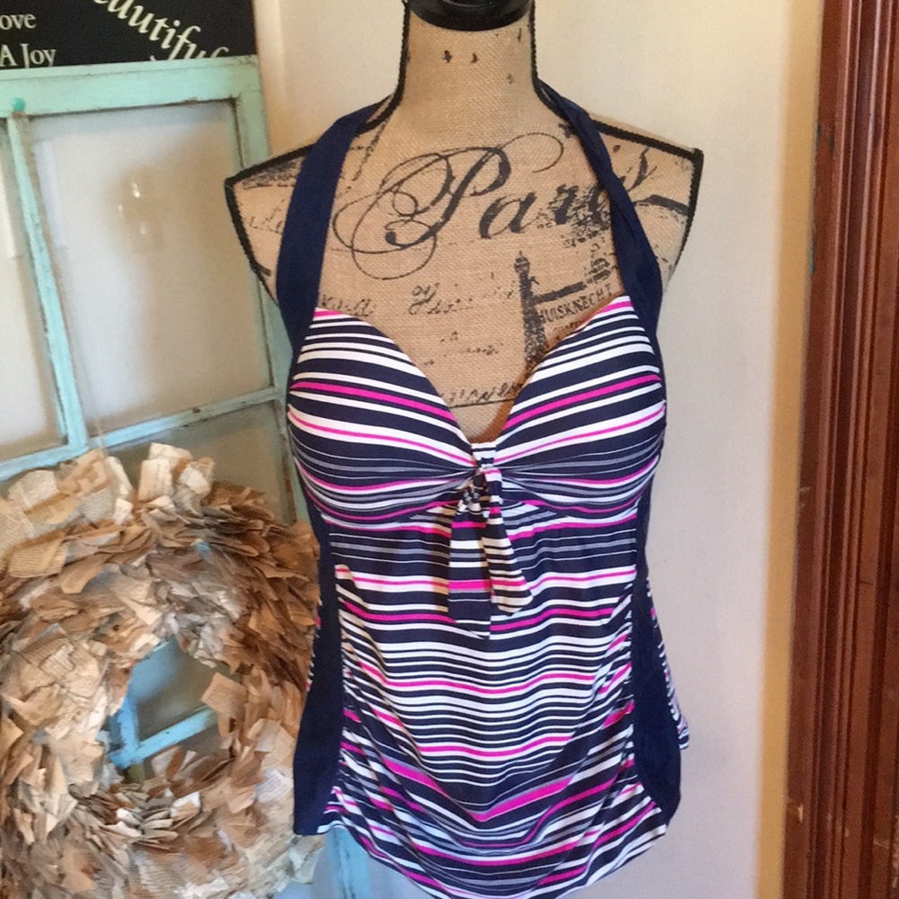 Bold halter swim top